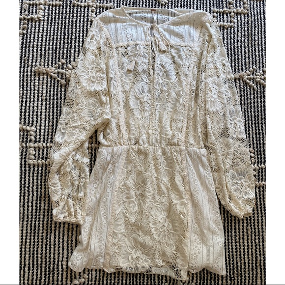 Free People Dresses & Skirts - Free People Lace Tassel Dress Sz S EUC